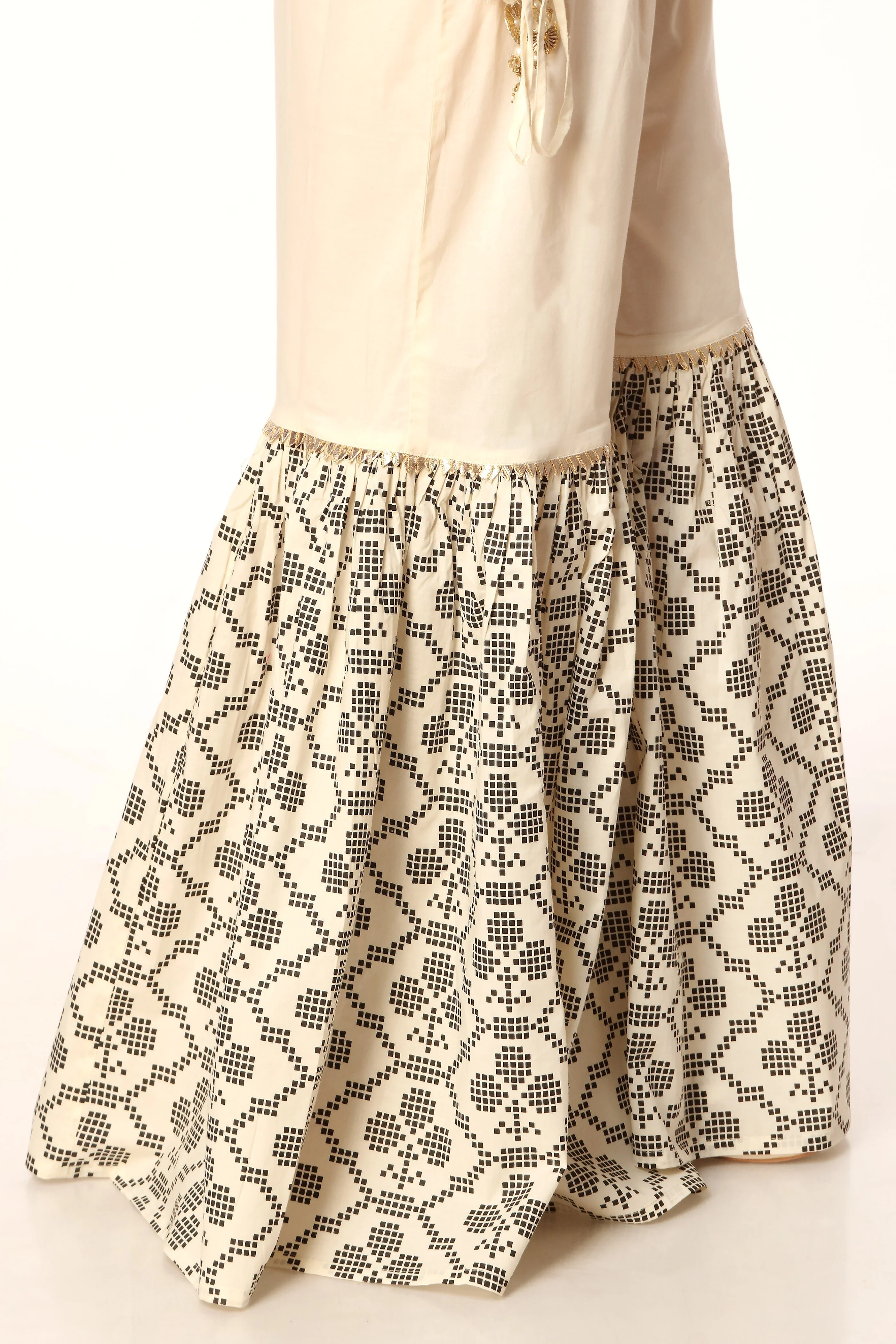1 Piece Printed Cambric Gharara (CZ2573) - Image 2