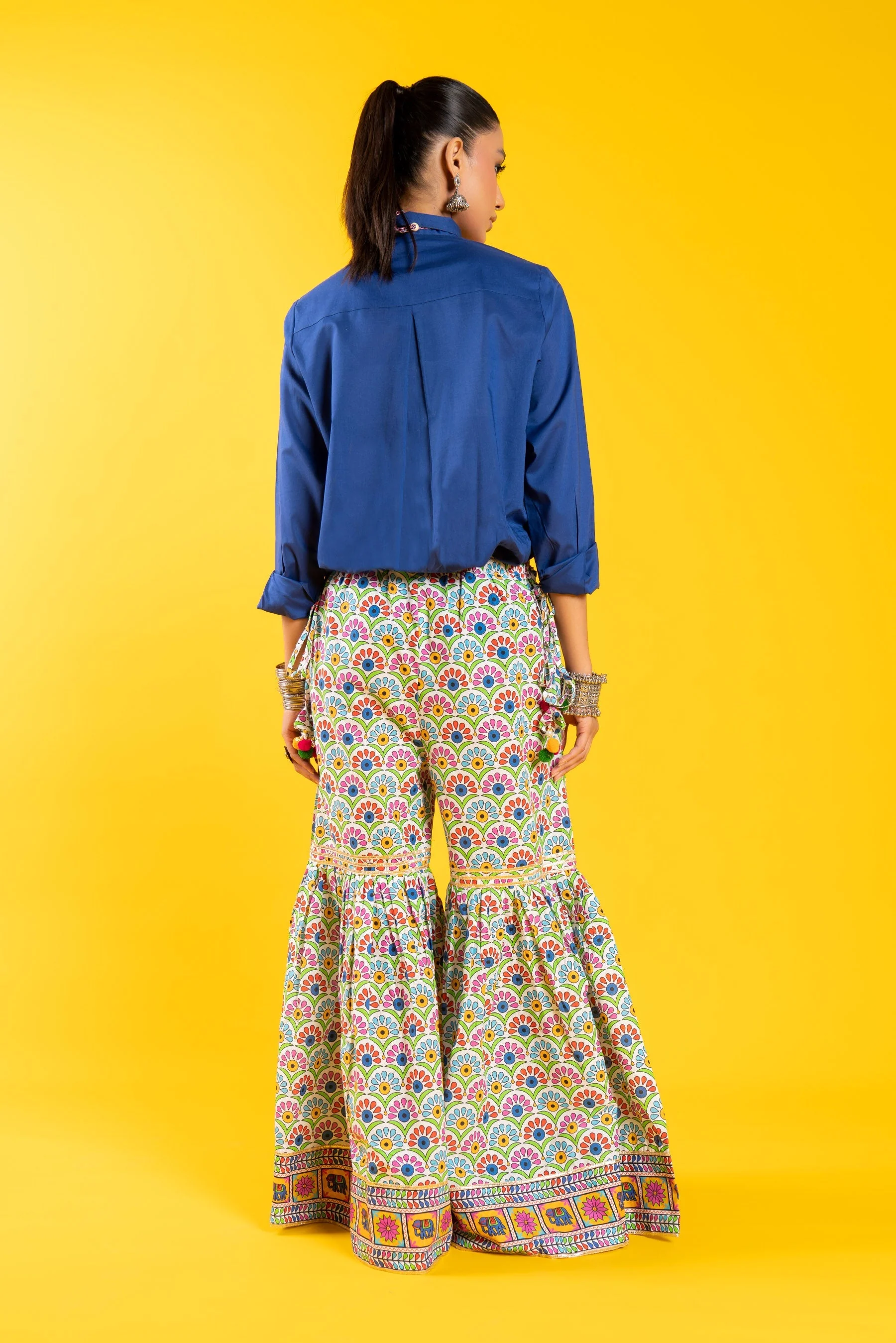 1 Piece Printed Cambric Gharara (CZ2670) - Image 3