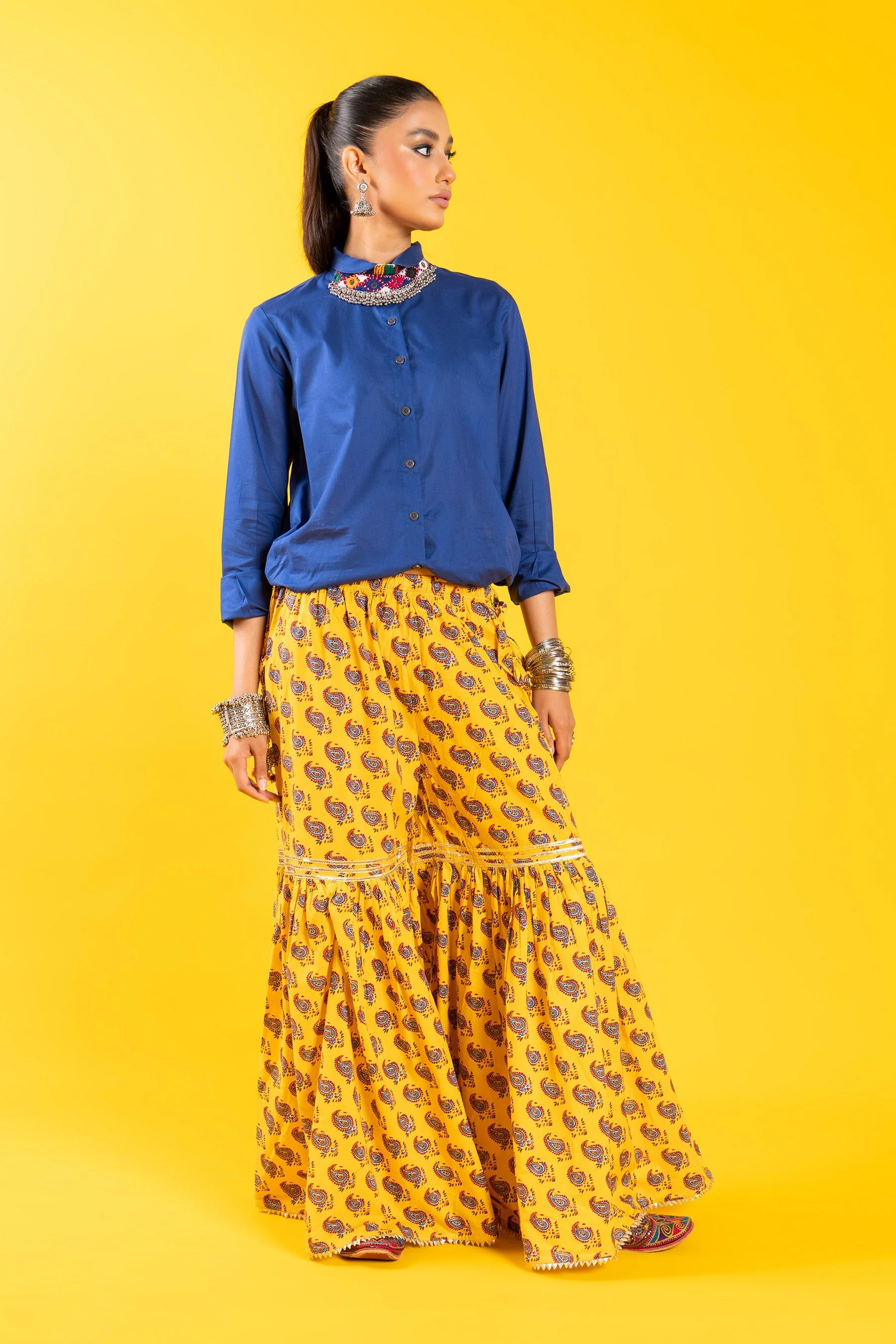 1 Piece Printed Cambric Gharara (CZ2685)