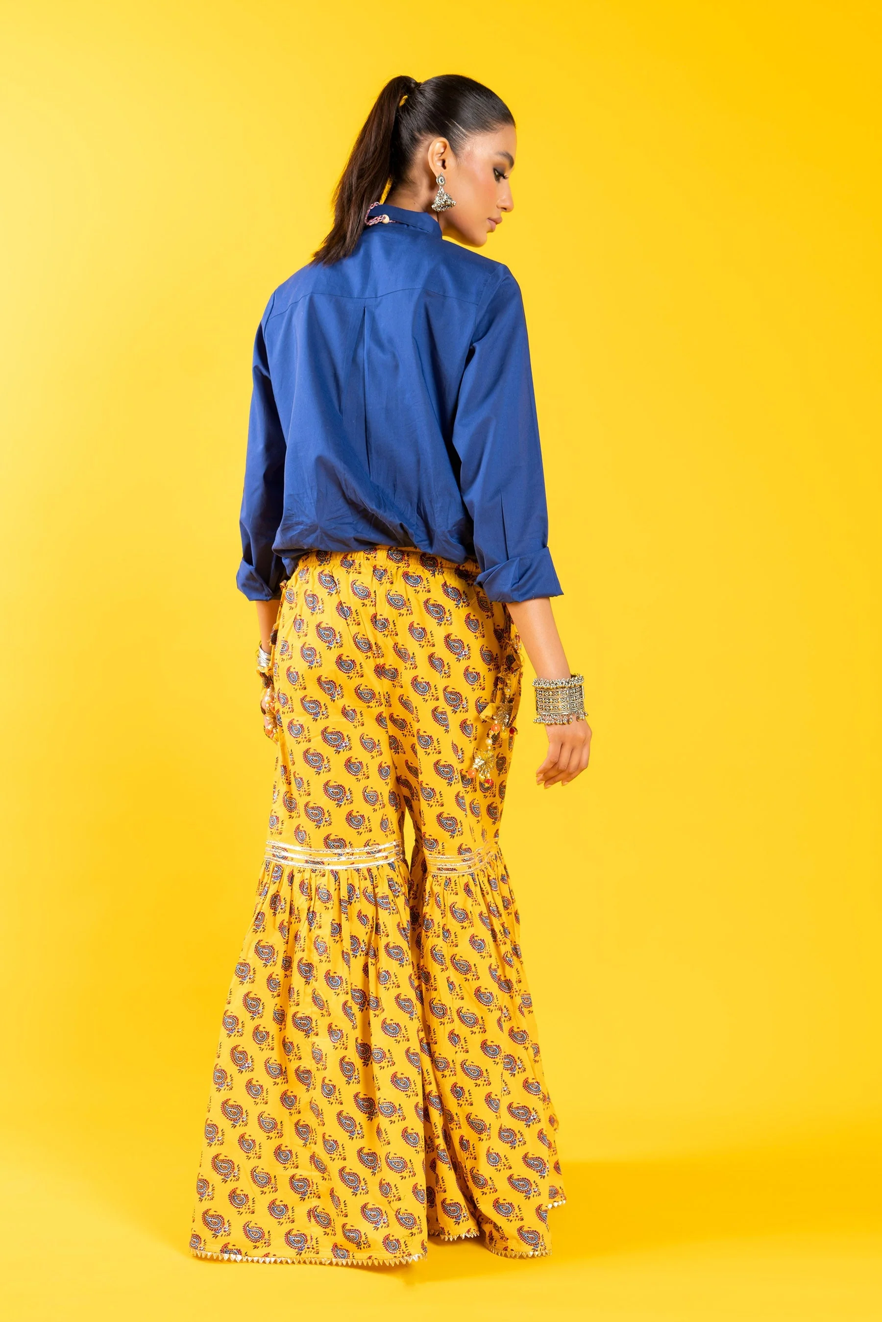 1 Piece Printed Cambric Gharara (CZ2685) - Image 3