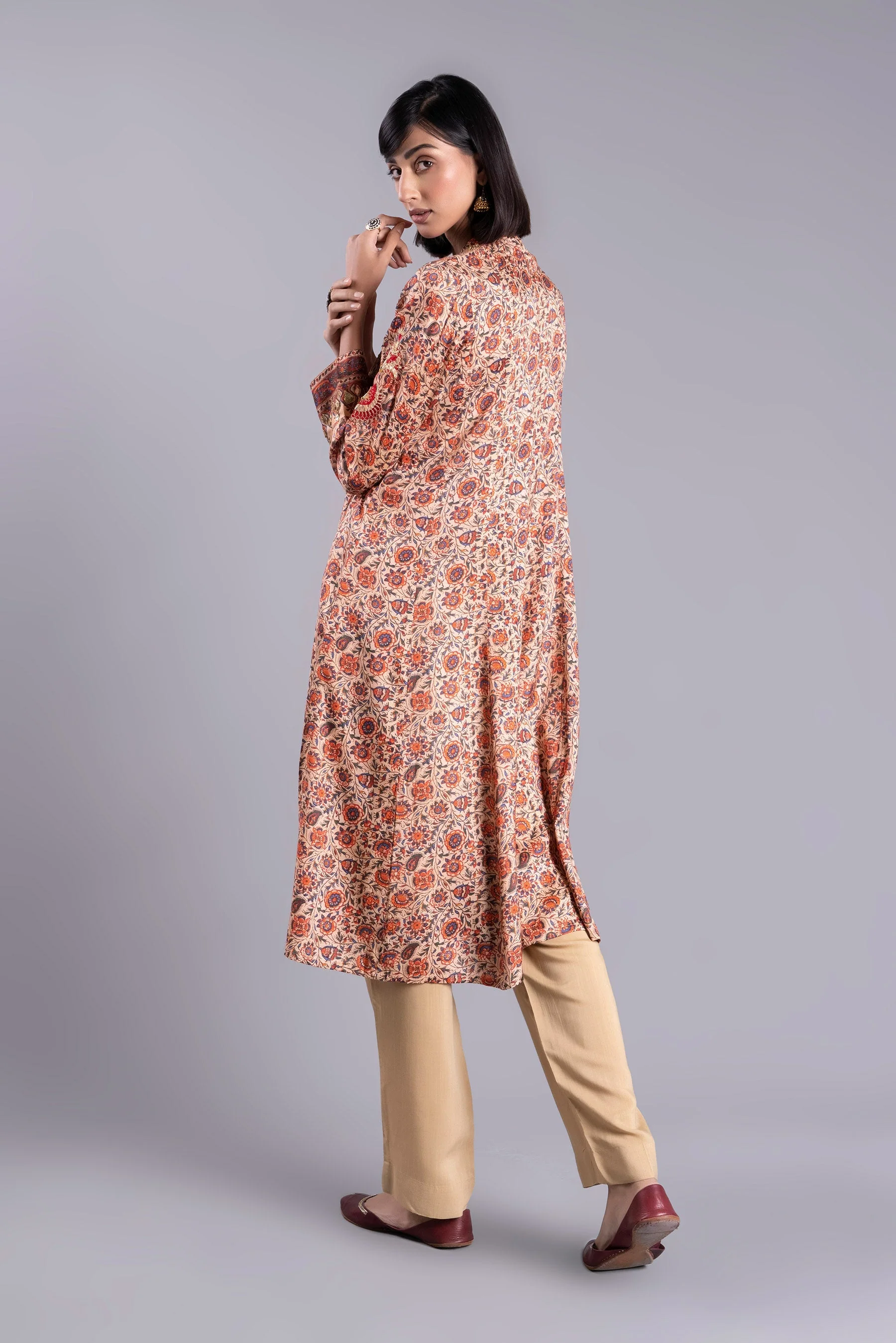 1 Piece Raw Silk Frock (FR0783) - Image 3