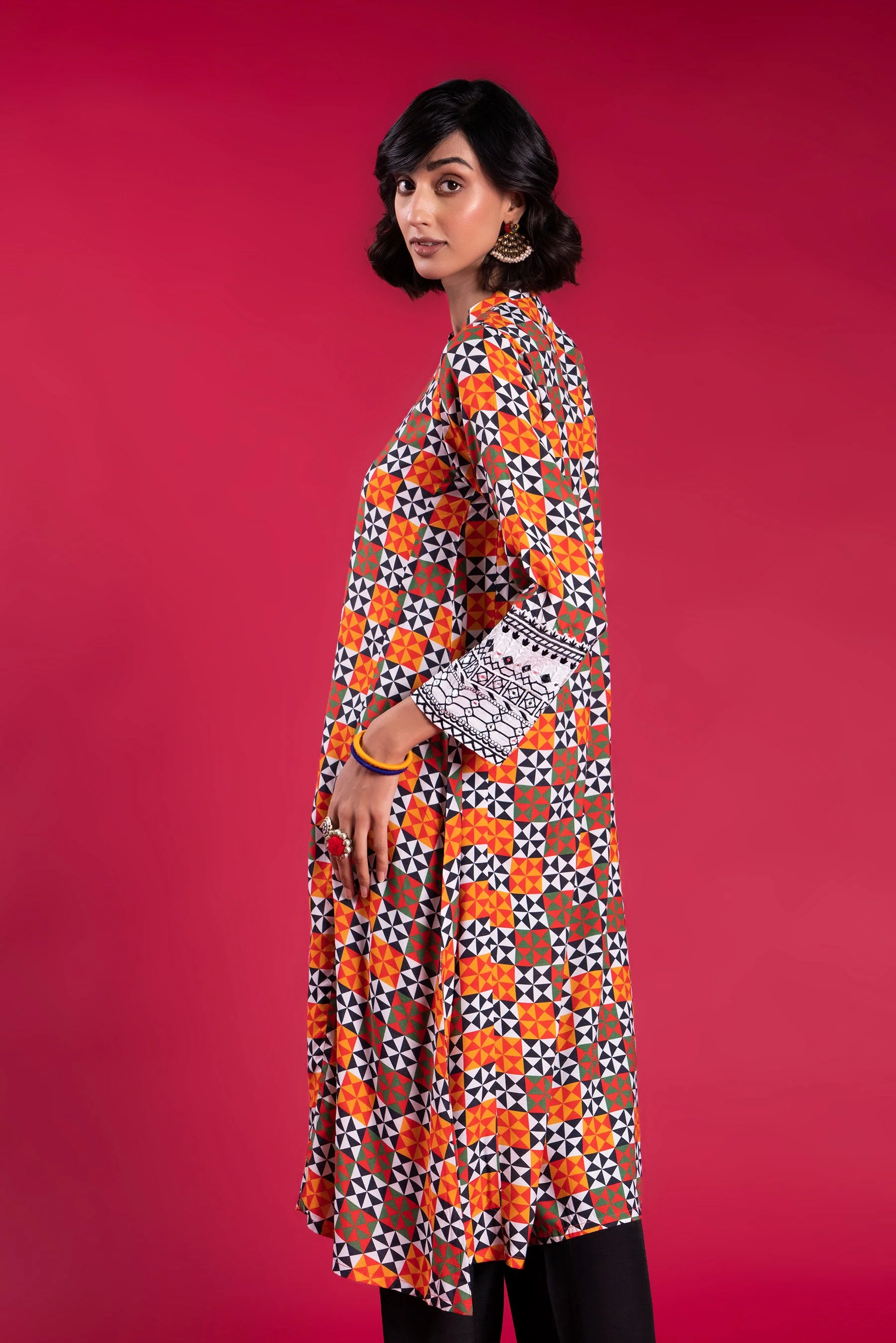 1 Piece Raw Silk Frock (FR0785) - Image 3