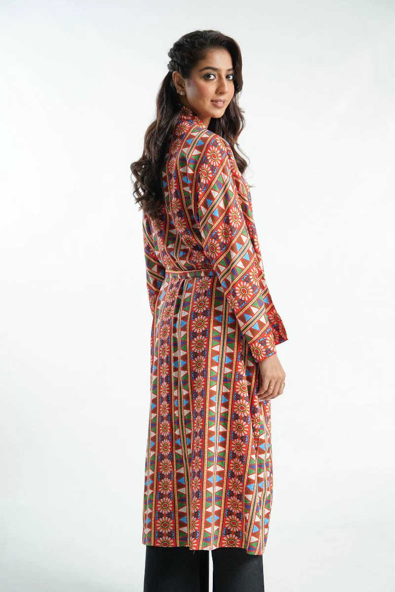 1 Piece Printed Linen Shrug (TR0890) - Image 3