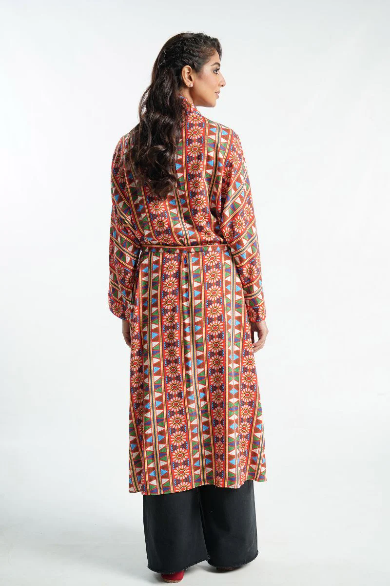 1 Piece Printed Linen Shrug (TR0890) - Image 4